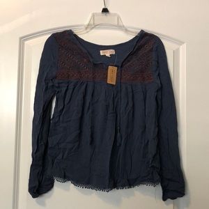 Long sleeve peasant blouse